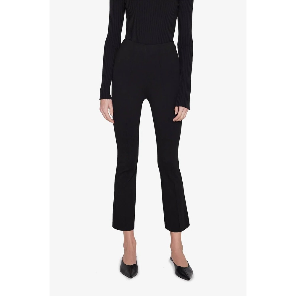 Anine Bing Mathilda Pant‎ Women's 36 Black Cropped Flare Leg Stretch High Rise